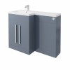 Calm Gloss Grey Left Hand Combination Vanity Set with Concealed Cistern (No Toilet)
