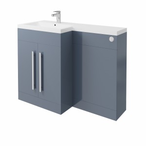 Calm Gloss Grey Left Hand Combination Vanity Set with Concealed Cistern (No Toilet)