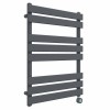 Juva 800 x 600mm Sand Grey Flat Panel Thermostatic Touch Control Electric Heated Towel Rail