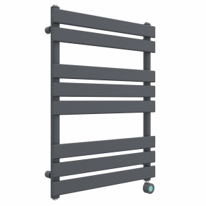 Juva 800 x 600mm Sand Grey Flat Panel Thermostatic Touch Control Electric Heated Towel Rail