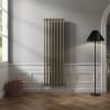 Bern 1800 x 560mm Black Gold Double Column Vertical Traditional Radiator