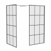Wasdale 1100mm Wet Room Screen with 1100mm Wet Room Screen - Black Grid