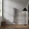 Bern 1500 x 200mm Black Silver Double Column Vertical Traditional Radiator