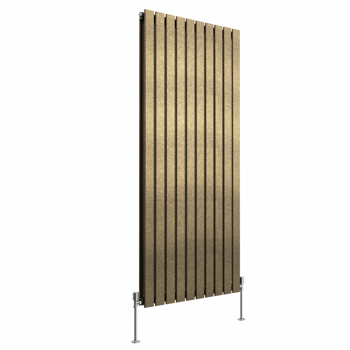 Karlstad 1600 x 682mm Black Gold Double Vertical Flat Panel Designer Radiator