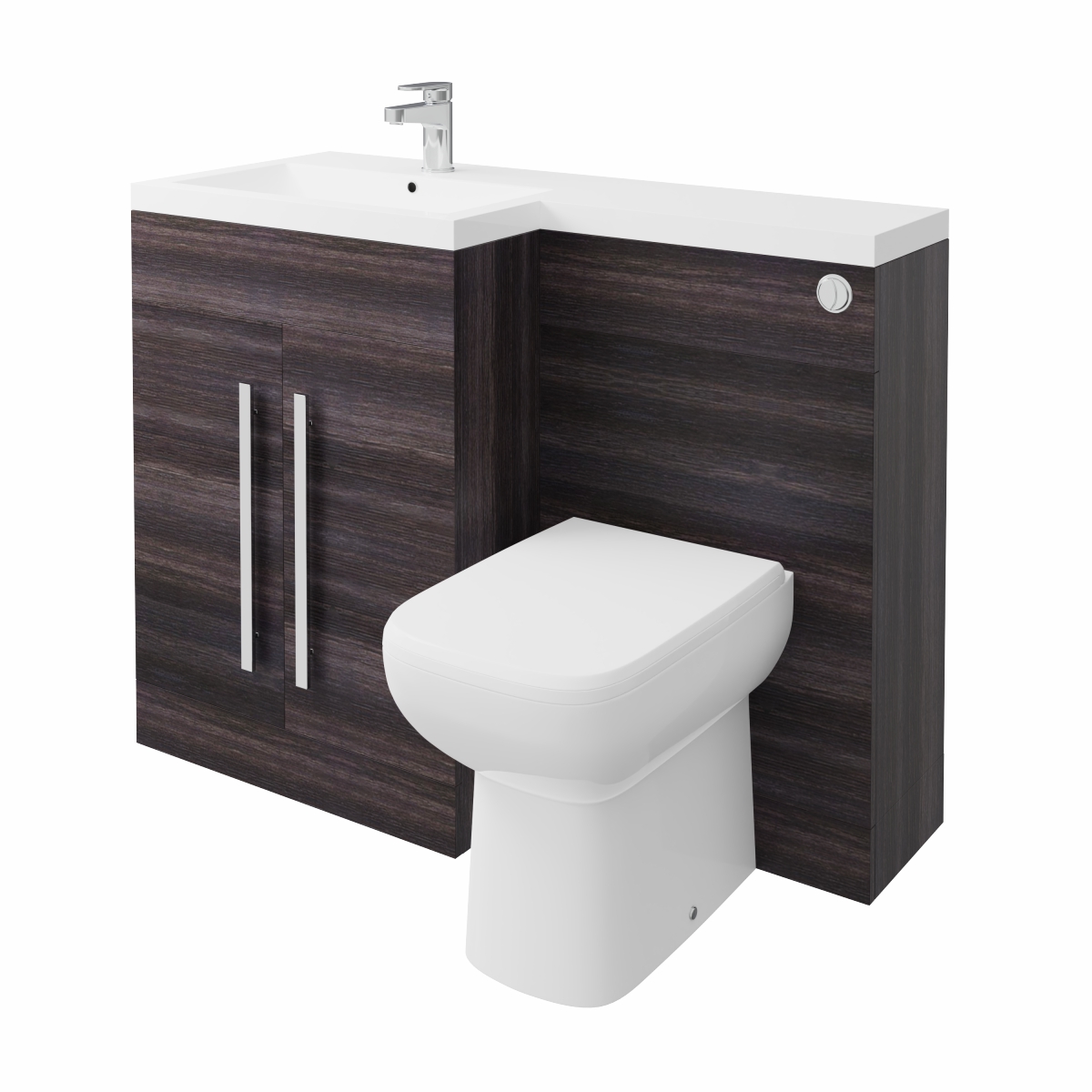Calm Grey Left Hand Combination Vanity Unit with RAK-Origin Toilet & Soft Close Seat & Concealed Cistern - 1100mm