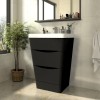 Avon Black Floor Standing Basin Drawer Vanity Unit - 600mm