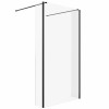 Wasdale 1100mm Black Walk Through Wet Room Screen with 215mm Hinged Return Screen