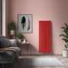 Karlstad 1800 x 682mm Signal Red Single Flat Panel Vertical Designer Radiator