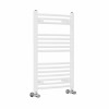 Fjord 800 x 500mm Curved White Heated Towel Rail