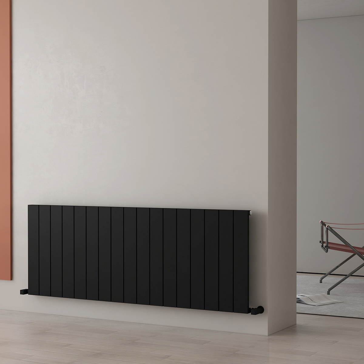 Carisa Nemo 600 x 1610mm Black Designer Aluminium Radiator