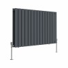 Karlstad 600 x 1022mm Anthracite Double Flat Panel Horizontal Designer Radiator