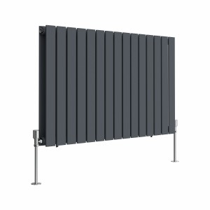 Karlstad 600 x 1022mm Anthracite Double Horizontal Flat Panel Designer Radiator