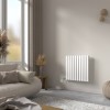 Norden 600 x 591mm White Horizontal Oval Tube Wifi Electric Radiator - 600W