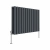 Lulea 600 x 900mm Anthracite Double Flat Panel Horizontal Radiator