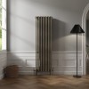 Bern 1800 x 560mm Black Gold Four Column Vertical Traditional Radiator