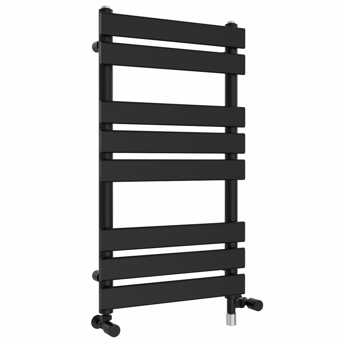 Juva 800 x 450mm Dual Fuel Satin Black Flat Panel Simple Electric Heated Towel Rail