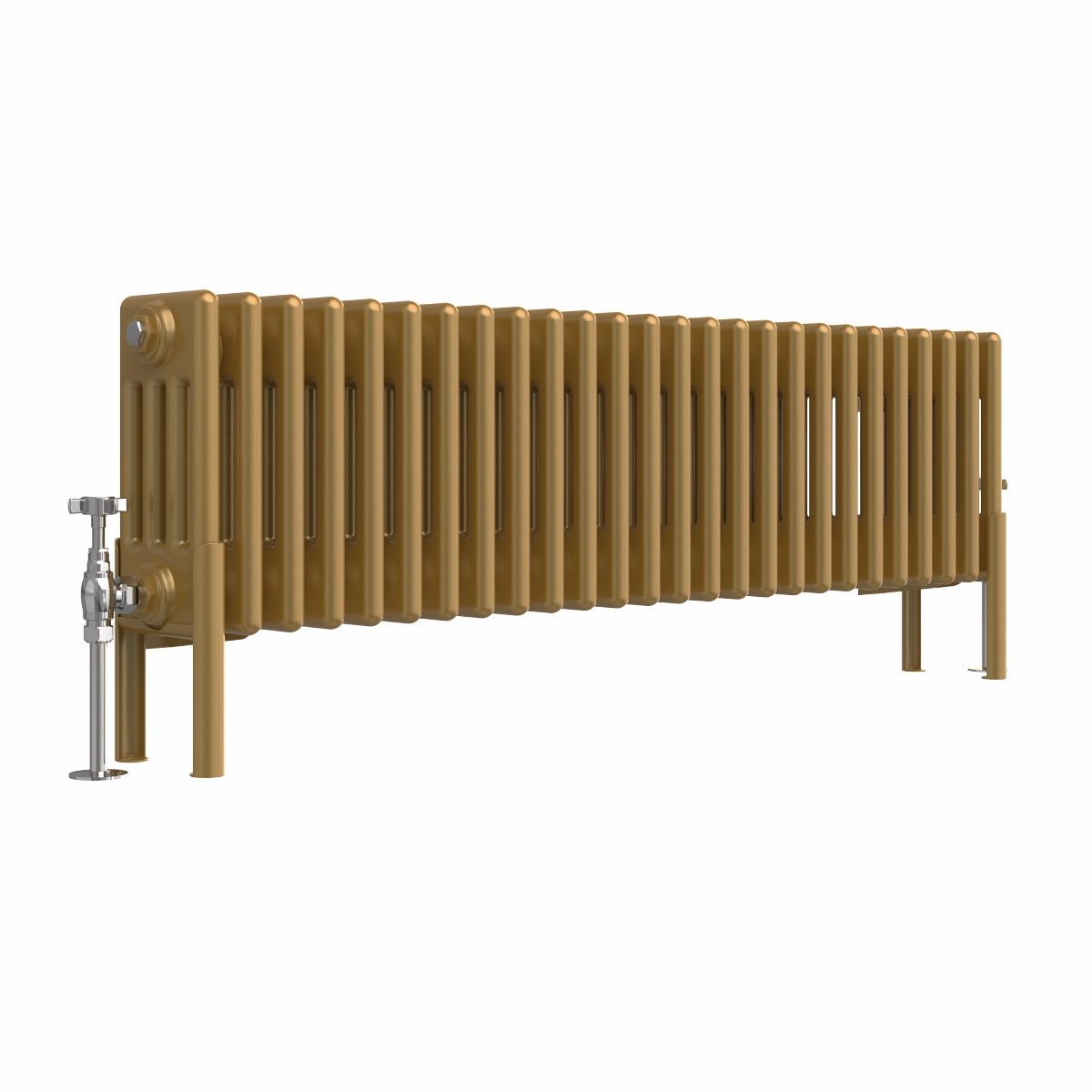 Bern 300 x 1190mm Traditional Metallic Gold Horizontal Four Column Radiator