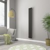 Norden 1800 x 237mm Black Single Vertical Oval Tube Designer Radiator