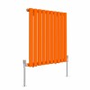 Norden 600 x 591mm Bright Orange Single Oval Column Horizontal Designer Radiator