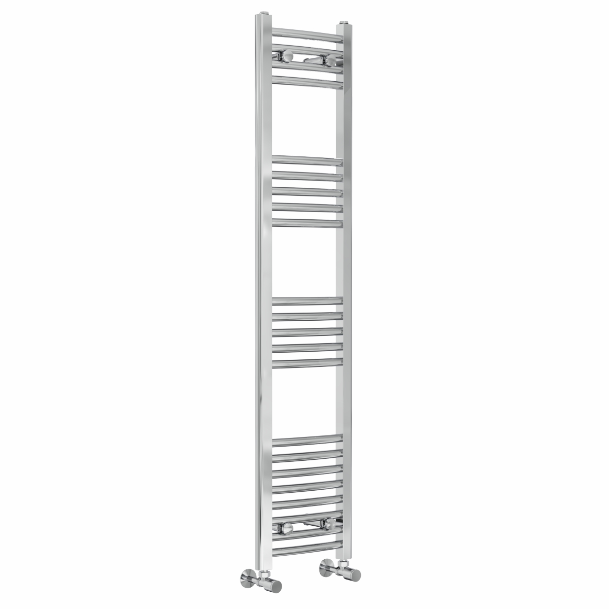 Fjord 1400 x 300mm Curved Chrome Heated Towel Rail