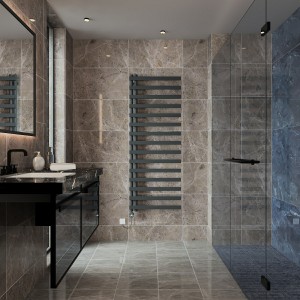 Kemi 1600 x 600mm Anthracite Thermostatic Touch Control Electric Heated Towel Rail
