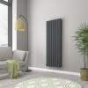 Norden 1600 x 591mm Anthracite Double Vertical Oval Tube Designer Radiator