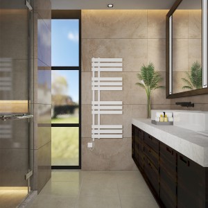 Koli 1200 x 450mm White Simple Electric Heated Towel Rail