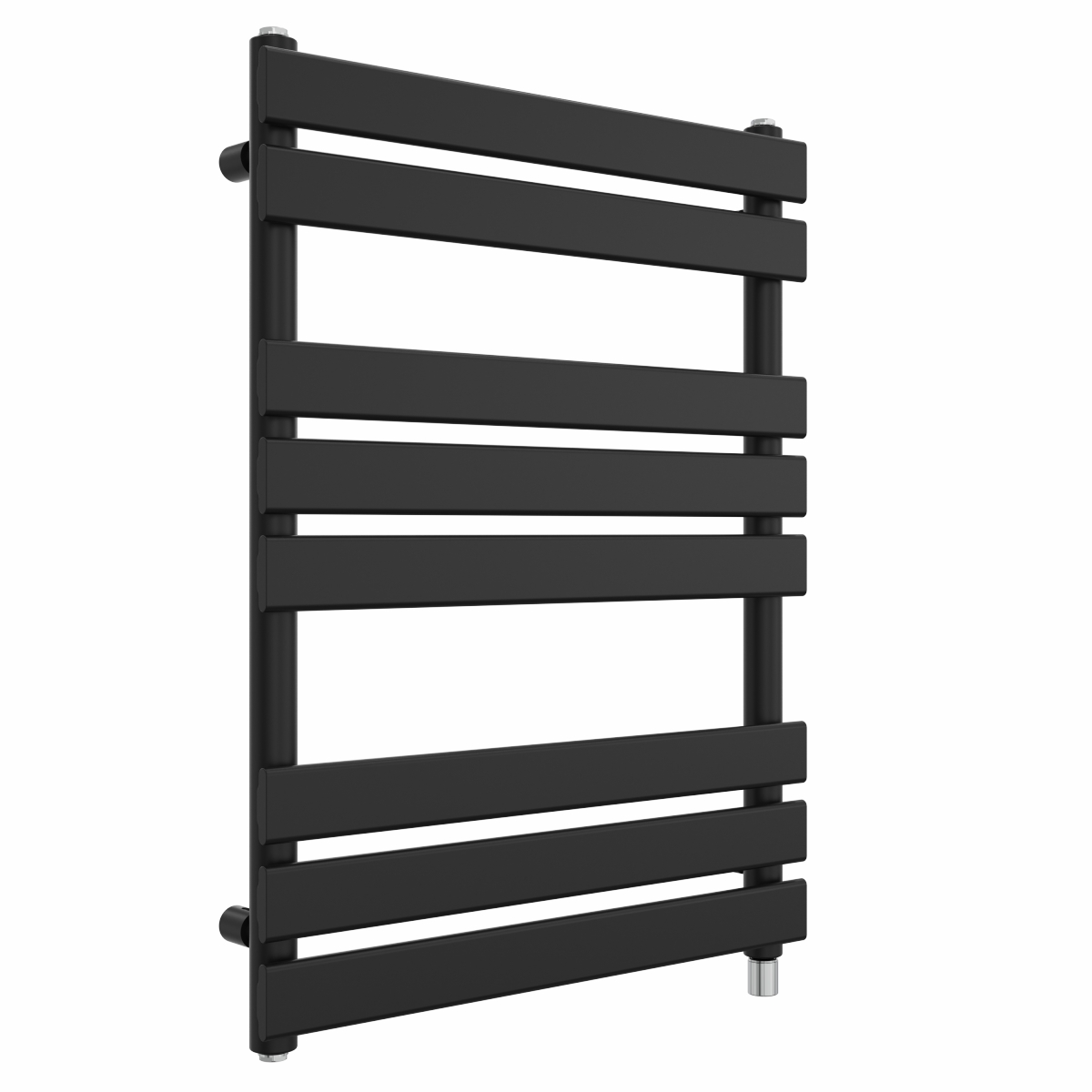 Juva 800 x 600mm Satin Black Flat Panel Simple Electric Heated Towel Rail