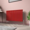 Karlstad 600 x 1022mm Signal Red Single Flat Panel Horizontal Designer Radiator
