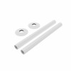 White 180mm Radiator Pipes and Collars (Pair)