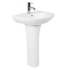 Fresh Curved 550mm Basin with Full Pedestal