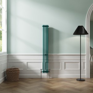 Bern 1500 x 200mm Blue Green Triple Vertical Column Radiator