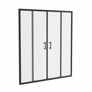 Ennerdale - 1600mm Double Sliding Shower Door - Black