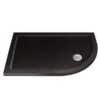 Shower Tray 1000 x 800 mm ABS Stone 550 Radius Right Hand Offset Quad Black Sparkle