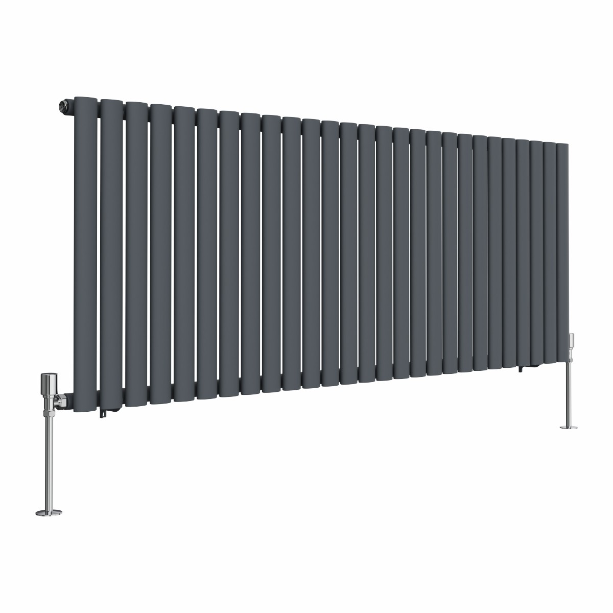 Norden 600 x 1594mm Anthracite Single Horizontal Oval Tube Designer Radiator