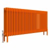 Bern 600 x 1460mm Traditional Bright Orange Horizontal Four Column Radiator