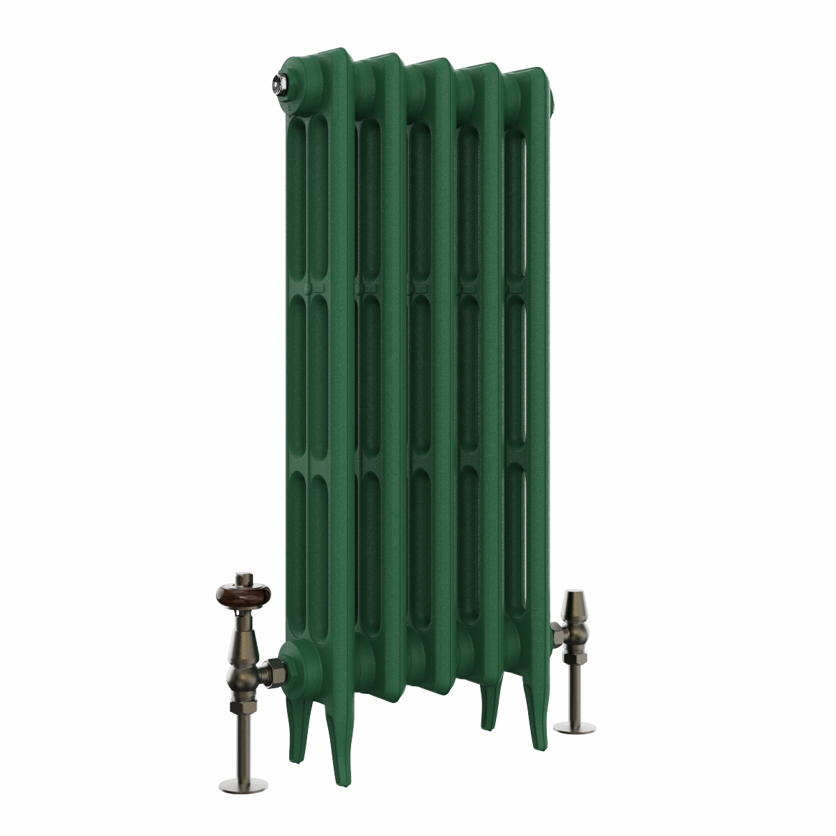 Classic  745 x 344mm  Farrow & Ball Duck Green Triple Column Cast Iron Radiator - 5 Sections