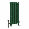 Classic  745 x 344mm  Farrow & Ball Duck Green Triple Column Cast Iron Radiator - 5 Sections