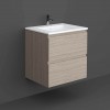 RAK Joy Two Door Wall Hung Vanity Unit With Slim Basin - Choice of Colour