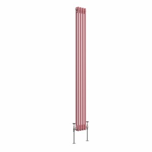 Bern 1800 x 200mm Rose Pink Double Column Vertical Traditional Radiator