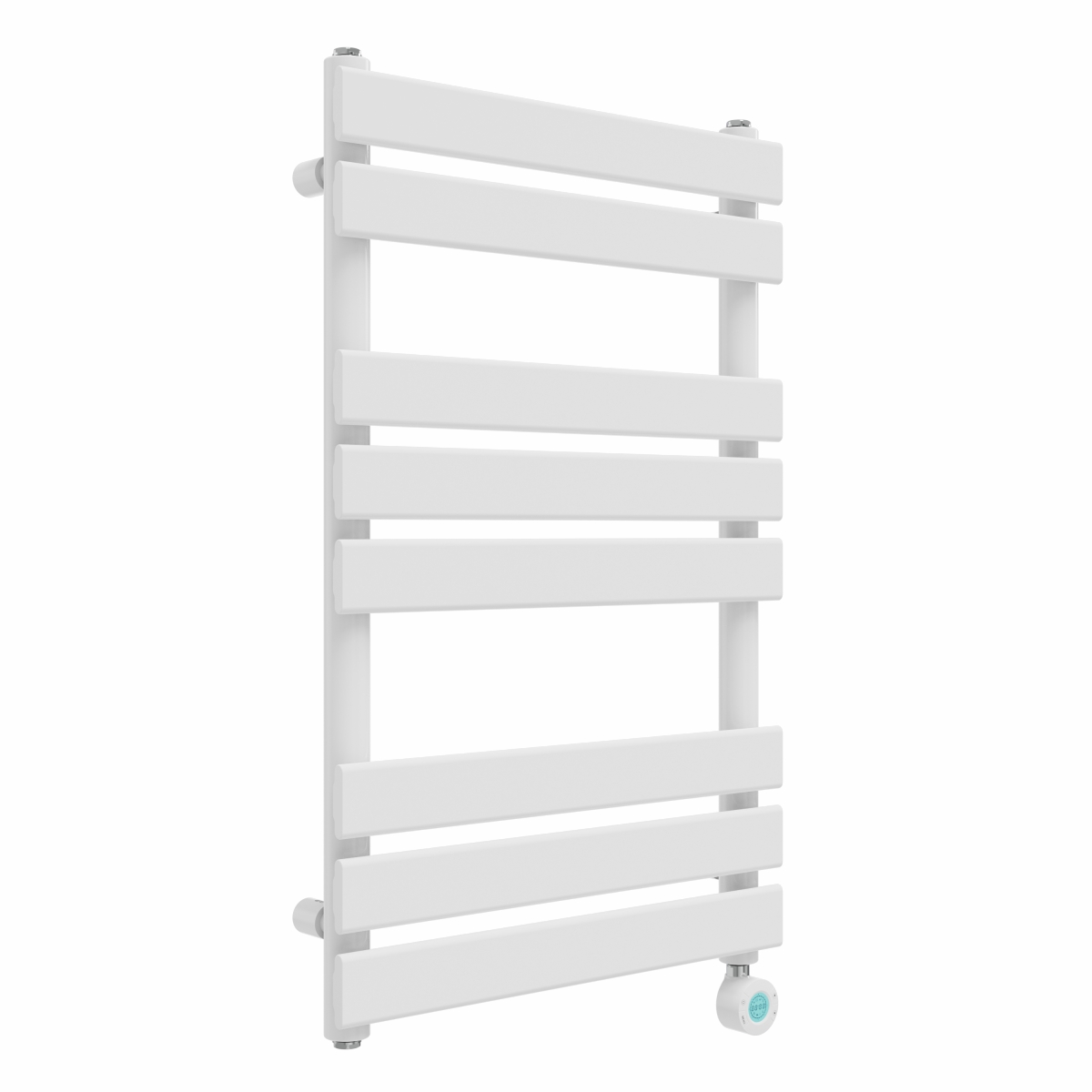 Juva 800 x 500mm White Flat Panel Thermostatic Touch Control Wifi Electric Heated Towel Rail