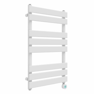 Juva 800 x 500mm White Flat Panel Thermostatic Touch Control Wifi Electric Heated Towel Rail