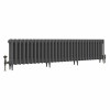 Classic  450 x 1894mm Farrow & Ball Railings Grey Triple Column Cast Iron Radiator - 30 Sections