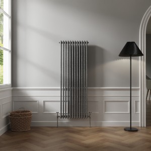 Bern Black Silver Vertical Column Coloured Radiator - Choice of Size