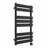 Juva 800 x 450mm Satin Black Flat Panel Thermostatic Touch Control Electric Heated Towel Rail