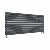 Norden 591 x 1600mm Anthracite Double Horizontal Oval Tube Designer Radiator
