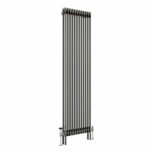 Bern 1800 x 560mm Raw Metal Double Column Vertical Traditional Radiator