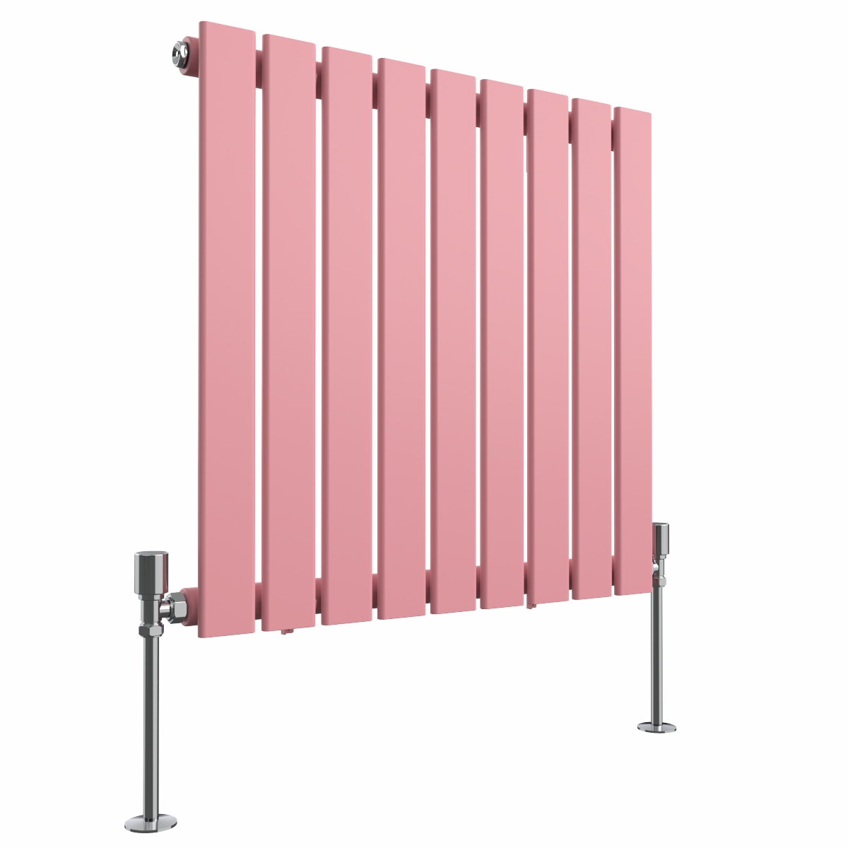 Karlstad 600 x 614mm Rose Pink Single Horizontal Flat Panel Designer Radiator