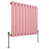 Karlstad 600 x 614mm Rose Clair Pink Single Flat Panel Horizontal Designer Radiator