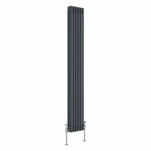 Bern 1800 x 290mm Anthracite Triple Column Vertical Traditional Radiator